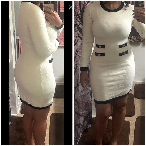 NWT Anrabess Green Long Sleeve Crew Cocktail Bodycon Sweater Mini Dress XL - Picture 5 of 11